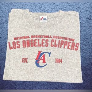 MAJESTIC LOS ANGELES CLIPPERS T-SHIRT GREY SIZE XXL